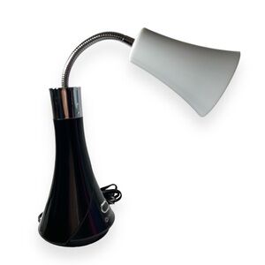 OttLite Tulip Adjustable Gooseneck‎ Desk Table Lamp Black White Chrome 16.5”